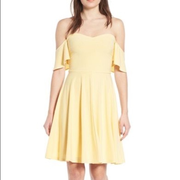 Leith Dresses & Skirts - Leith Off the Shoulder Yellow Dress